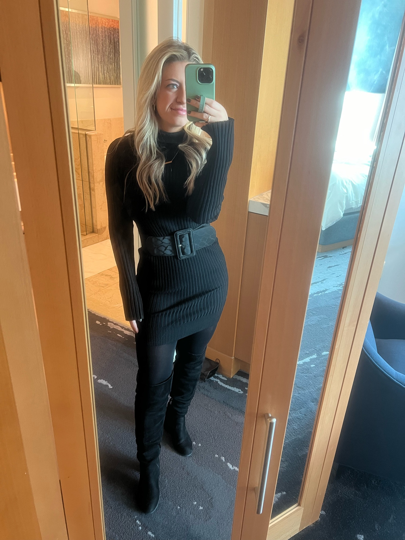 Game day in St. Louis on 🖤 BLACK FRIDAY 🖤

All black everything: turtleneck sweater dress from EXPRESS & belt, tights and my absolute favorite over-the-knee boots from Amazon! And they are all on sale this weekend 😎

#LTKsalealert #LTKworkwear #LTKCyberWeek