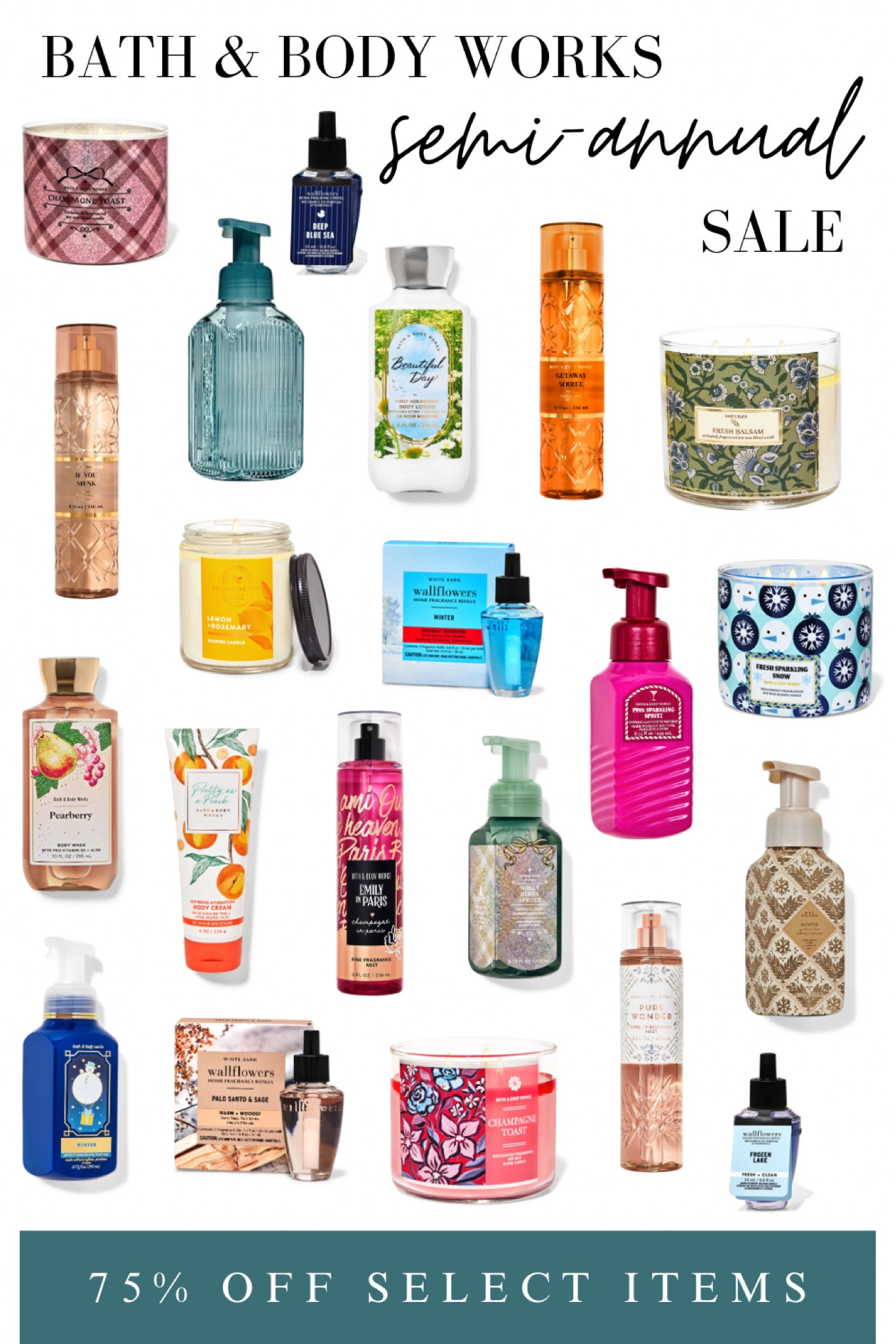 BATH AND BODY WORKS SEMI ANNUAL SALE 💖🫧🌈 75% OFF SELECT ITEMS! 

#LTKBeauty #LTKSeasonal #LTKSaleAlert