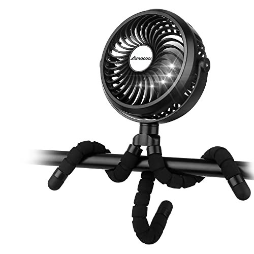 AMACOOL Battery Operated Stroller Fan, Baby Travel Essentials for Beach Disney, Newborn Boy & Girl Showers Gifts Registry Search, Rechargeable Clip On Fan for Car Seat Wagon Crib Bike Treadmill | Amazon (US)