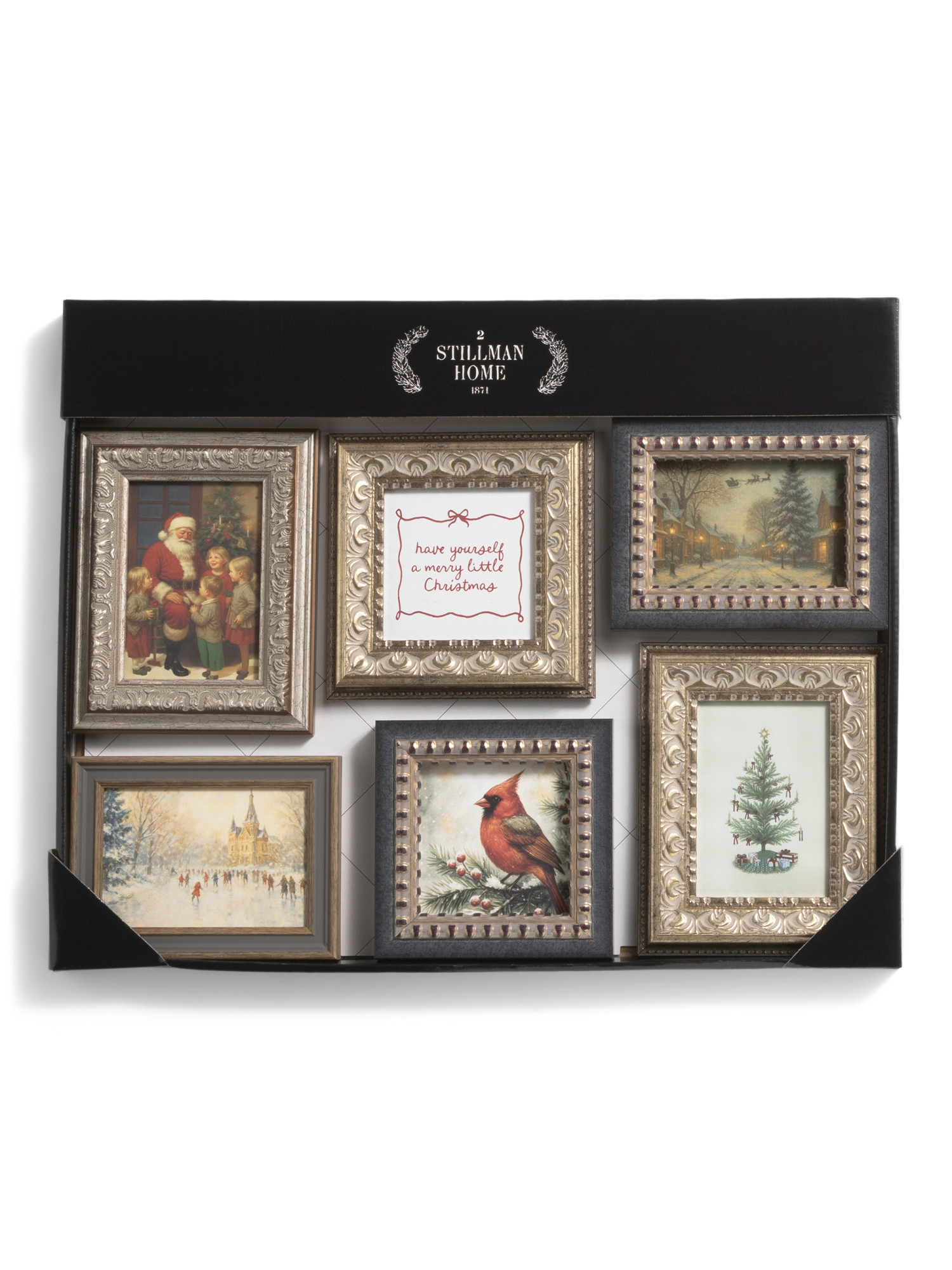 Set Of 6 Hints Of Red Christmas Wall Art | Marshalls