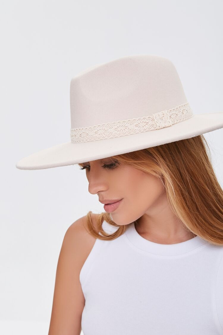 Crochet-Trim Felt Fedora | Forever 21 (US)
