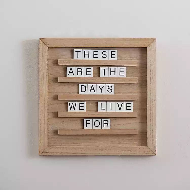 Natural Blond Wood Letter Board with Tiles | Kirkland's Home