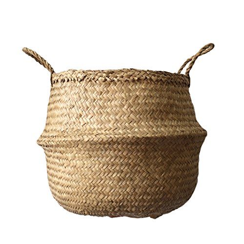 Cocoboo Natural Seagrass Belly Basket, Storage, Laundry basket, Handmade, Lightweight, Foldable (13. | Amazon (US)