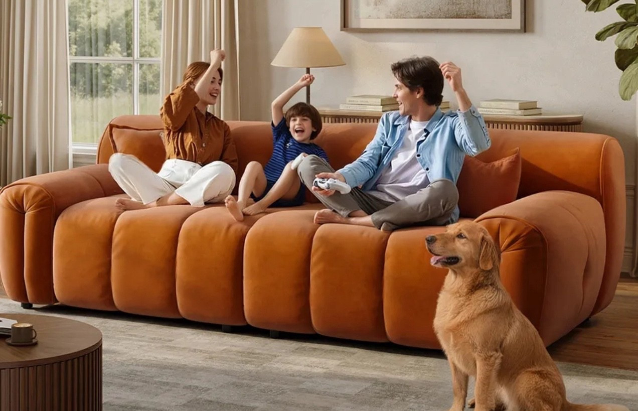 Silva - Orange Velvet Tufted Sofa with Deep Seat. #ltkfurniture

#LTKSaleAlert #LTKHome