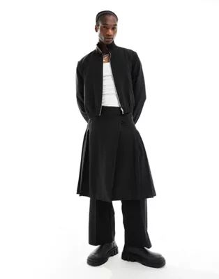 COLLUSION co-ord tailored harrington jacket, kilt and joggers in black | ASOS (Global)