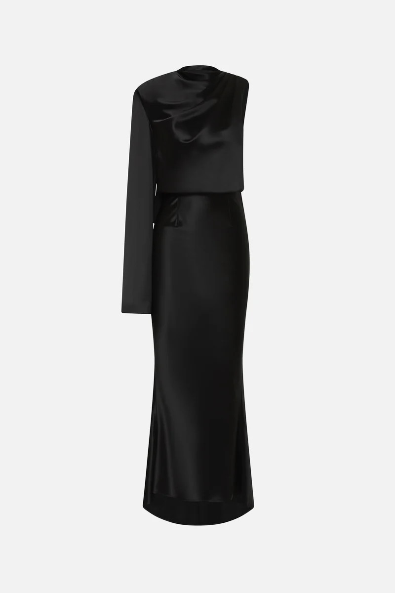THE MANTELLO SATIN MIDI DRESS | MISHA