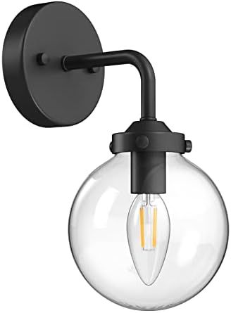 Ralbay Matte Black Wall Sconce, Industrial Indoor Black Wall Sconce Lighting Fixture Clear Glass ... | Amazon (US)