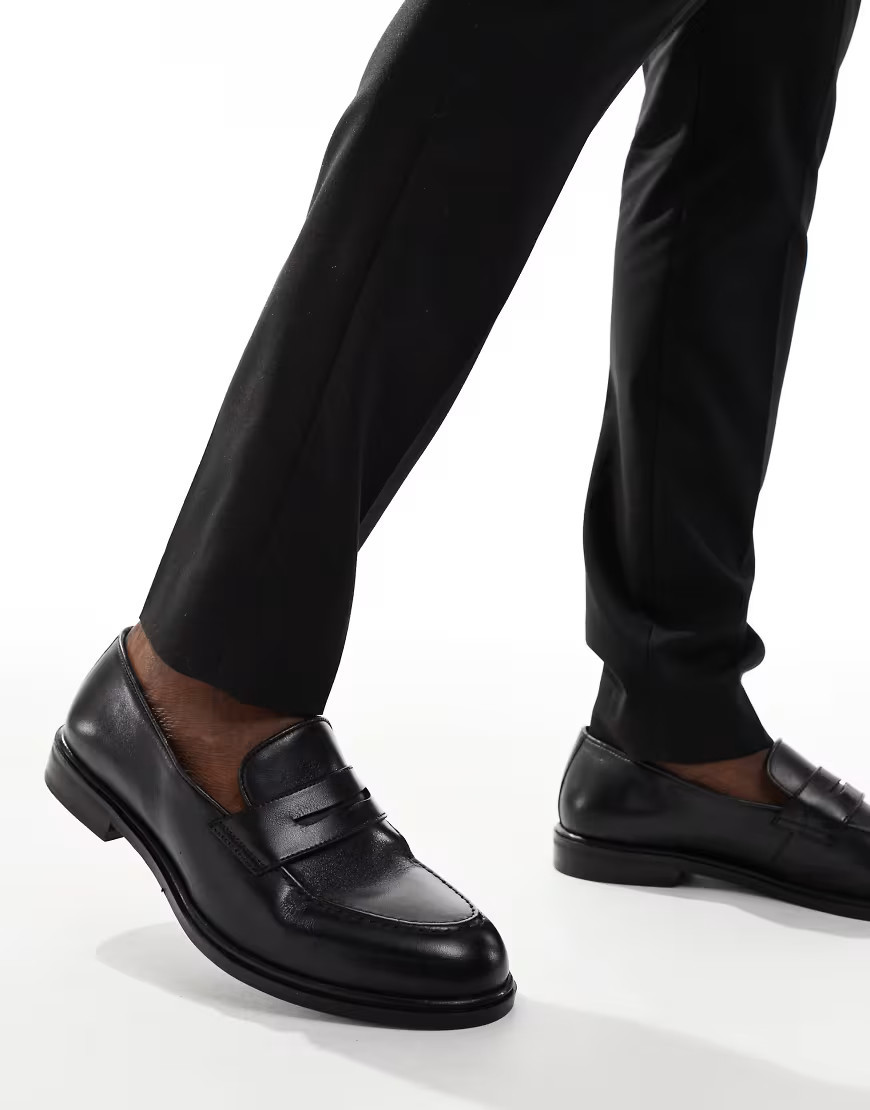 Walk London Putney saddle loafer in black leather | ASOS (Global)