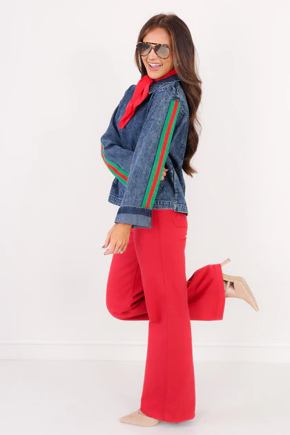 For My Own Good Denim Long Sleeve Top | The Willow Tree