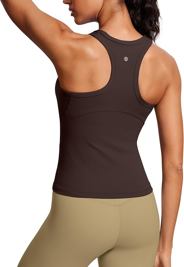 CRZ YOGA Butterluxe Womens Racerback Workout Tank Tops High Neck Sleeveless Camisole Athletic Gym... | Amazon (US)