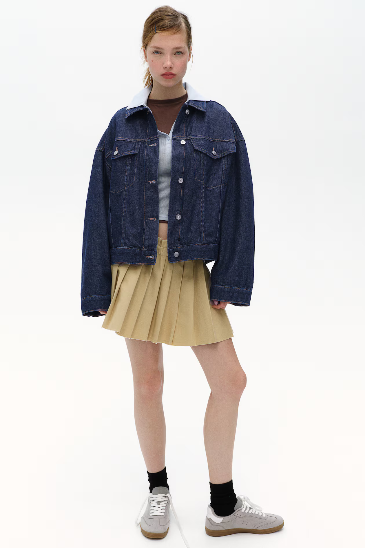Denim Jacket - Long sleeve - Regular length - Dark denim blue - Ladies | H&M US | H&M (US + CA)