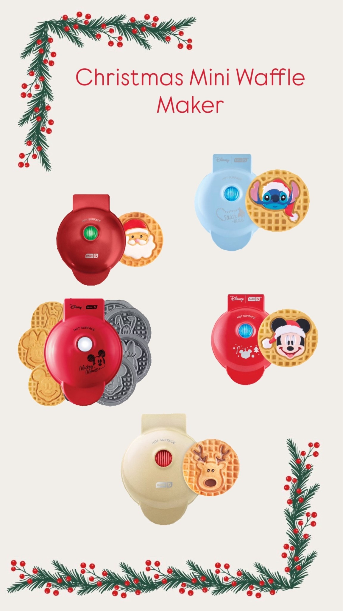 Christmas mini waffle maker 

#LTKGiftGuide #LTKmomlife #LTKHoliday