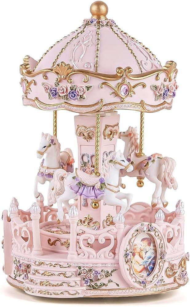 Mr.Winder Music Box Carousel, 9-inch Rotating Musical Horse Collectable Figurine, Home Decorative... | Amazon (US)