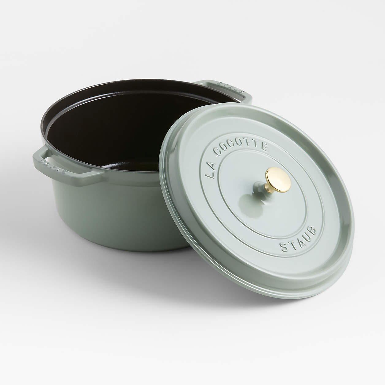 Staub 7-Qt. Eucalyptus Round Cocotte + Reviews | Crate & Barrel | Crate & Barrel