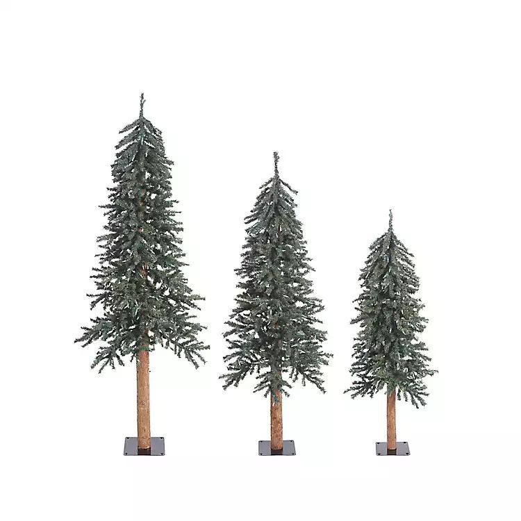 Natural Bark Alpine Christmas Trees, Set of 3 | Kirkland's Home