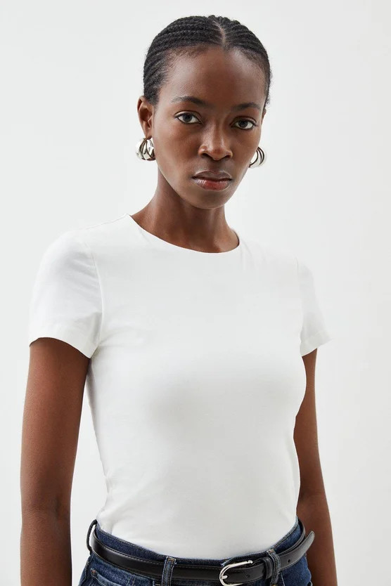 Stretch Cotton T-Shirt | Karen Millen US