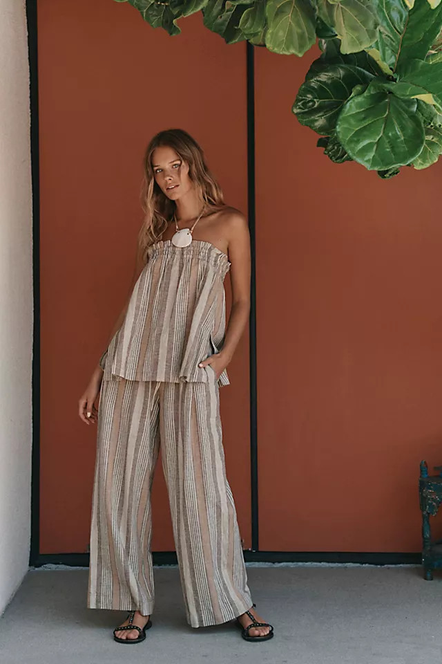 Corfu Striped Cotton-Linen Set | Free People (Global - UK&FR Excluded)