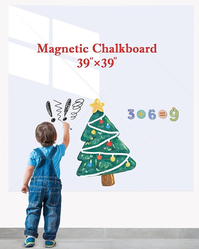 Magnetic Chalkboard Wall, 39"x39" Tangram Magnetic Whiteboard Contact Paper with Upgraded Adhesiv... | Amazon (US)