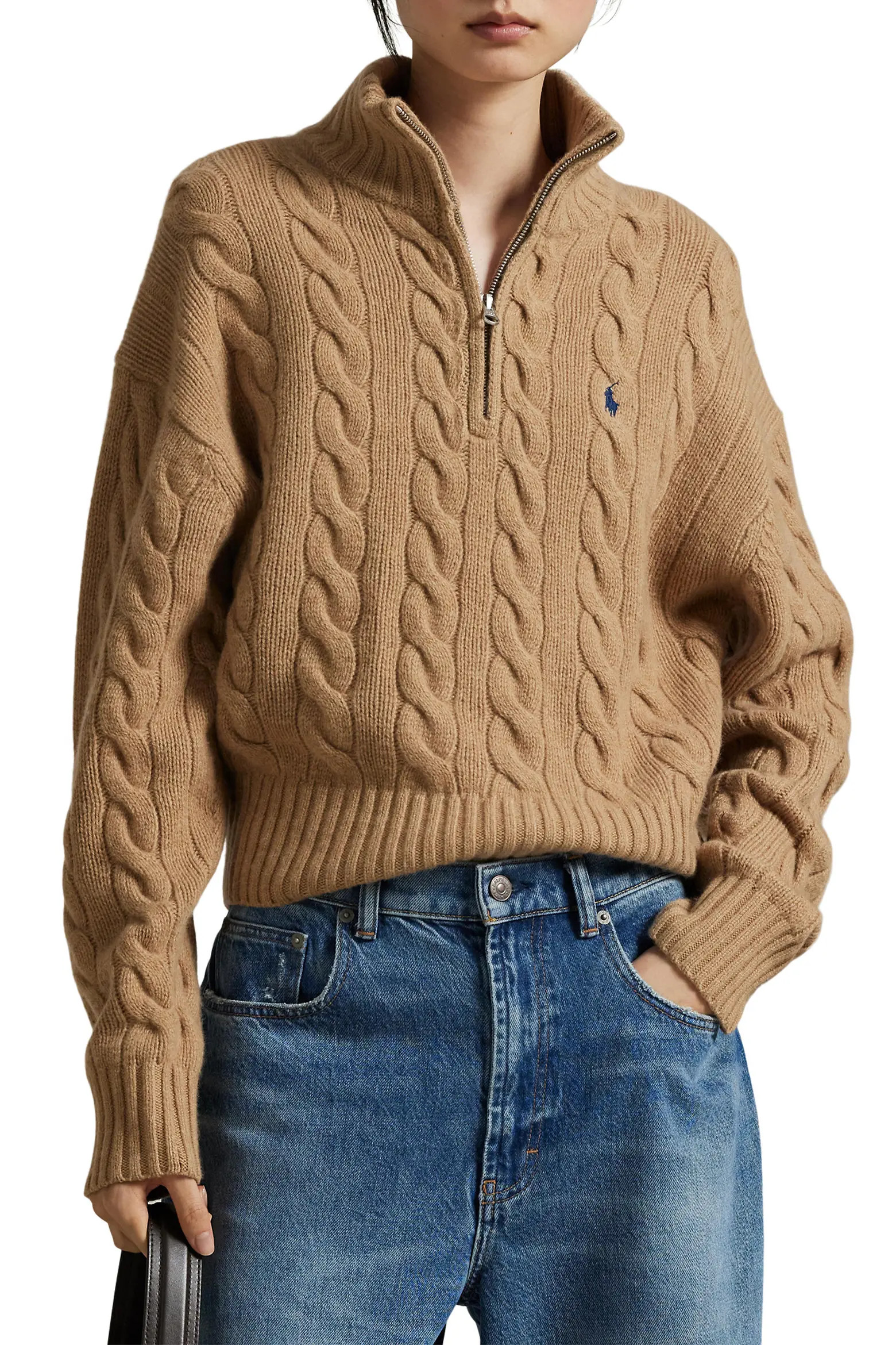 Polo Ralph Lauren Wool & Cashmere Half Zip Pullover (Women) | Nordstrom | Nordstrom