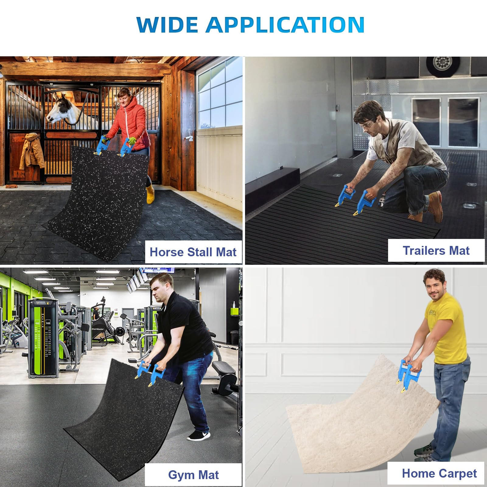 Heavy Duty Stall Mat Grippers - Pair of 2 Mat Movers Tool for Horse Stalls, Gym, Barn, and Traile... | Amazon (US)