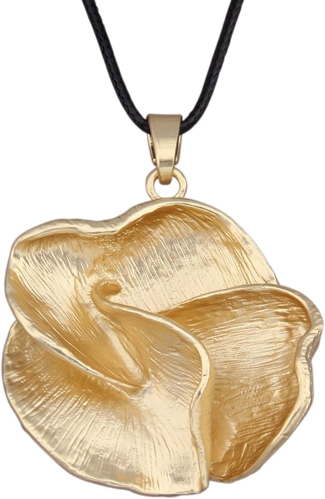 GelConnie Leather Necklace for Women Round Wooden Pendant Long Leather Choker Vintage Sweater Nec... | Amazon (US)