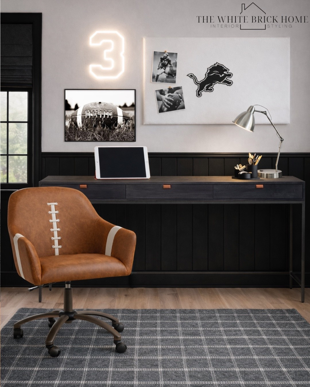 Sporty meets sophistication - this football inspired blends bold style with clean, modern function for a room that feels personal for a kiddo. 
🖤🖤
Boys room, boys bedroom design, boys room decor, football bedroom, teen boy, teen bedroom, teen room, boys room design, boys room decor, boys room chair, boys room rug, boys room ideas, boys room desk, kids bedroom ideas, boys room furniture, boys room wall art, football bedroom, football room, football bedroom ideas, home design, home decor, boys room lighting, football wall art, boys room design ideas, pottery barn, pottery barn teen, minted, wayfair 



#LTKKids #LTKHome #LTKSeasonal