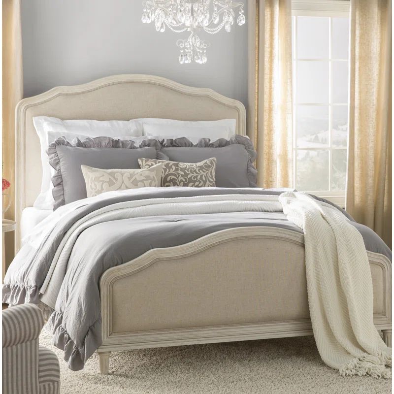 Watson Solid Wood and Upholstered Low Profile Standard Bed | Wayfair North America