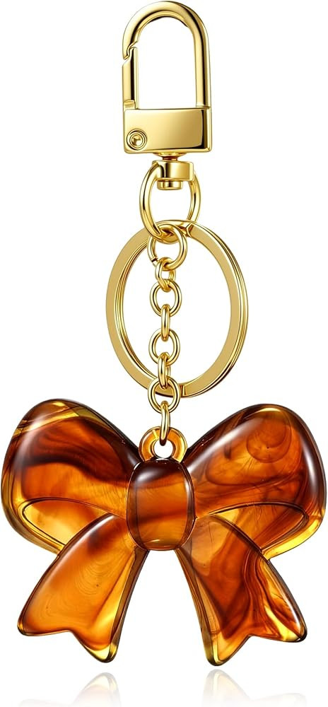 Amber Bow Bag Charms Cute Heart Key Chains Bow Purse Charms for Handbags,Keychain Gifts for Women | Amazon (US)