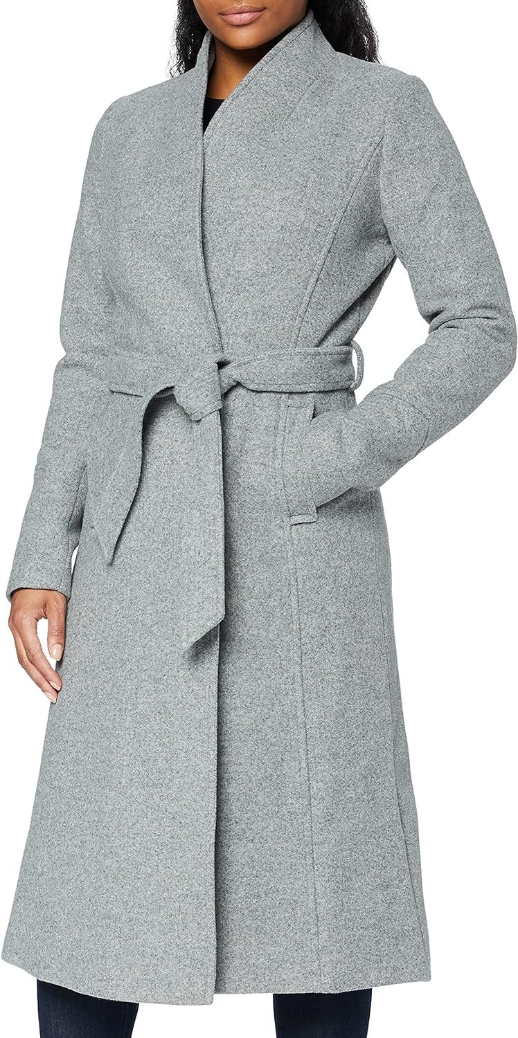 find. Women's Long Belted Coat | Amazon (UK)