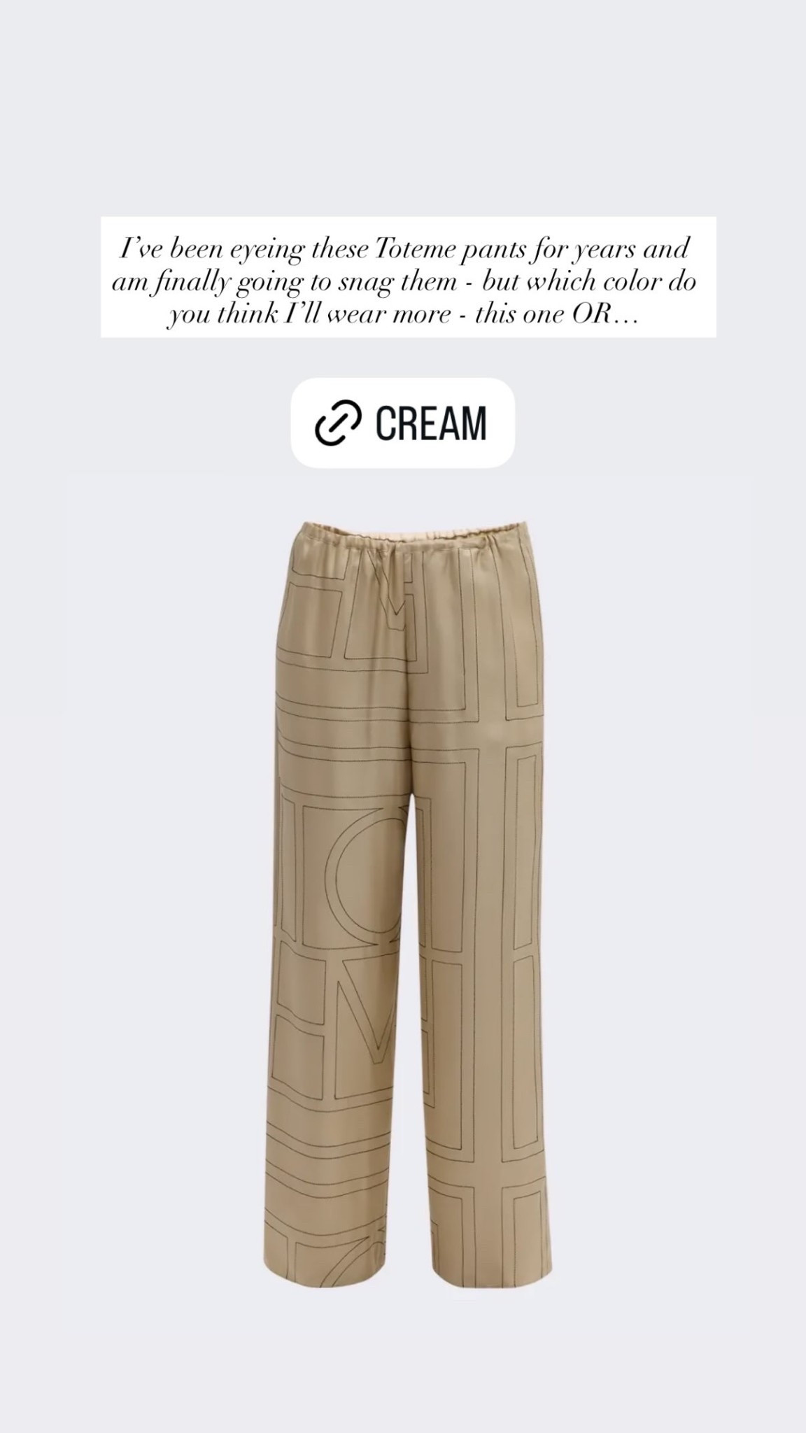 Toteme silk pants.

#LTKSeasonal #LTKstorytime