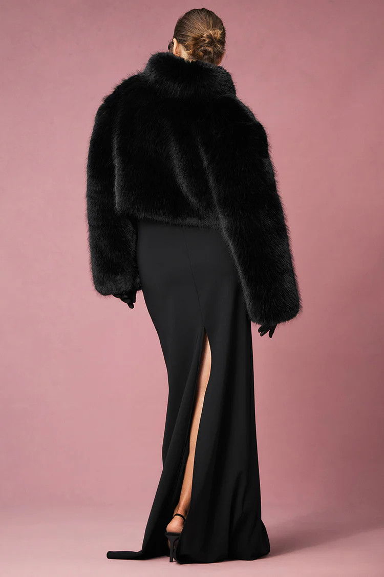 Opulent Faux Fur Cropped Jacket - Black | Alo Yoga (US)