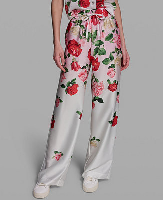 KARL LAGERFELD PARIS Women's Printed Pull-On Pants - Macy's | Macy's