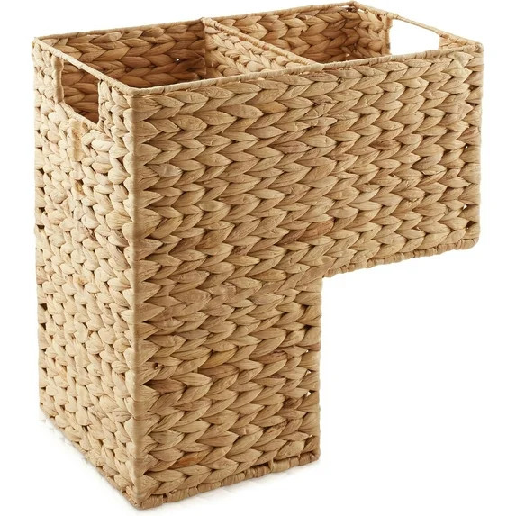 AIZYT Stair Step Basket with Handles, Natural - Woven Water Hyacinth Staircase Basket Storage Bin... | Walmart (US)
