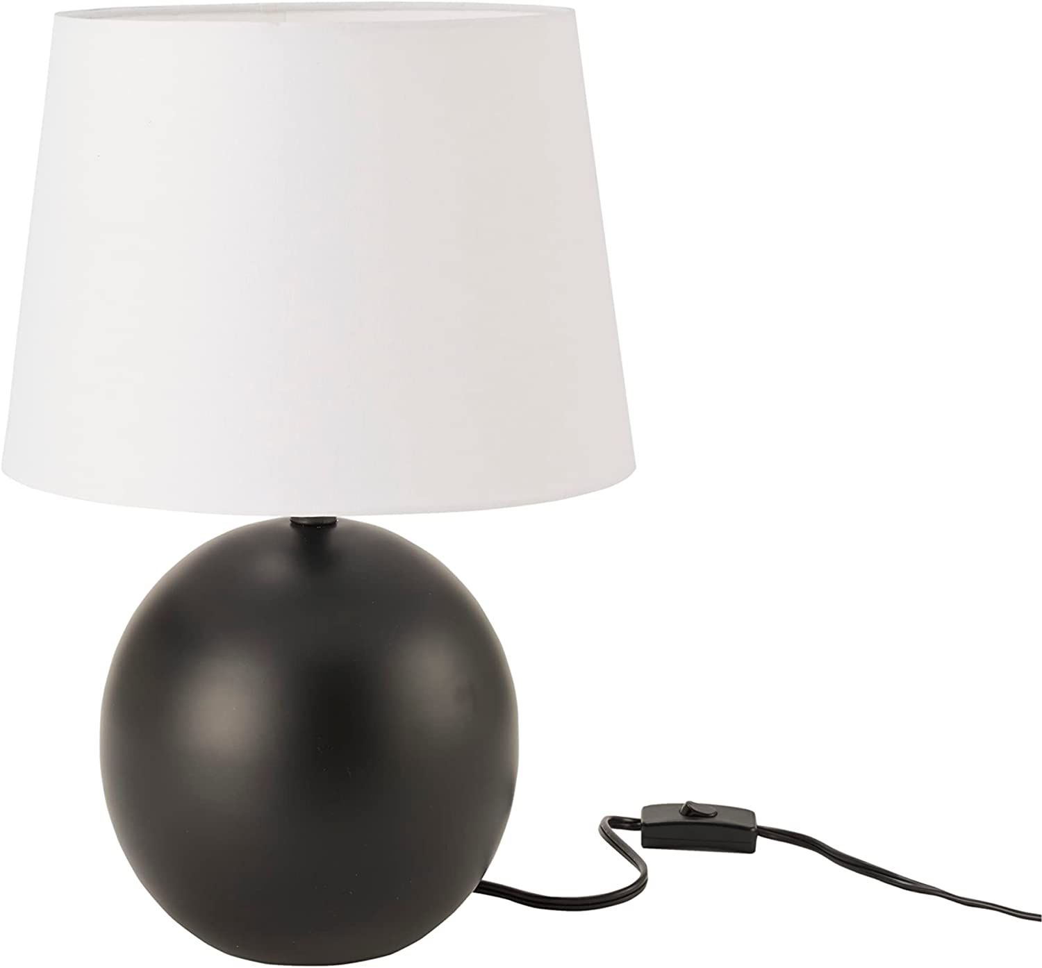 Nourison 18" Modern Farmhouse Black Round Table Lamp for Bedroom, Living Room, Dining Room, Accen... | Amazon (US)