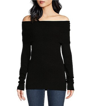 WAYF Sonia Off-The-Shoulder Neck Long Sleeve Sweater Top - L | Dillard's
