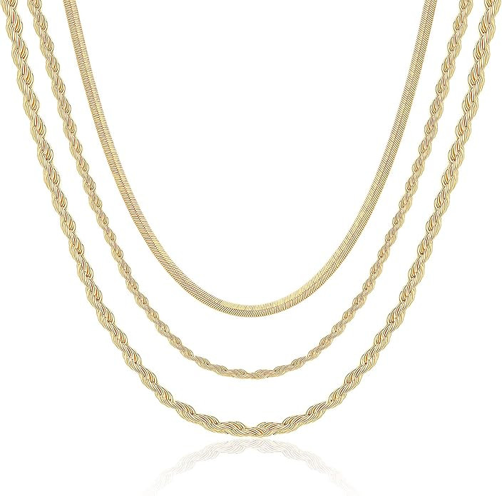 Hidepoo Gold Layered Necklaces for Women, 14K Gold Plated Dainty Coin Pendant Choker Necklace Her... | Amazon (US)