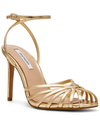 Steve Madden Women's Mizuna Strappy Dress Sandals - Black Suede | Macy's