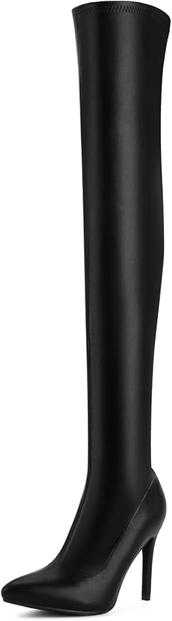 Shoe'N Tale Women Over The Knee High Stretchy Leather Thigh High Snow Boots | Amazon (US)