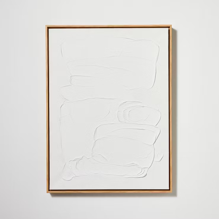 18" x 24" Flow Framed Embellished Canvas Light Wood White - Threshold™ designed with Studio McG... | Target