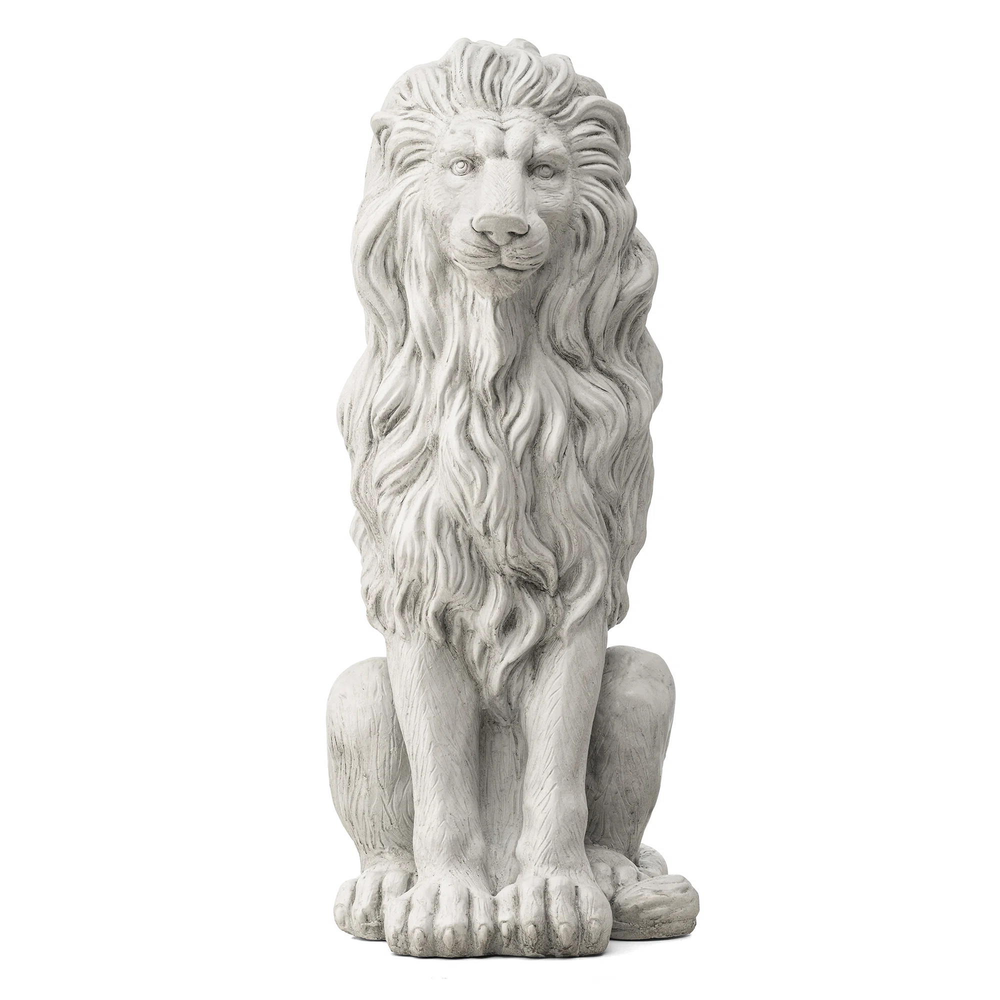 27.75"H Oversized MGO Guardian Sitting Lion Garden Statue | Birch Lane