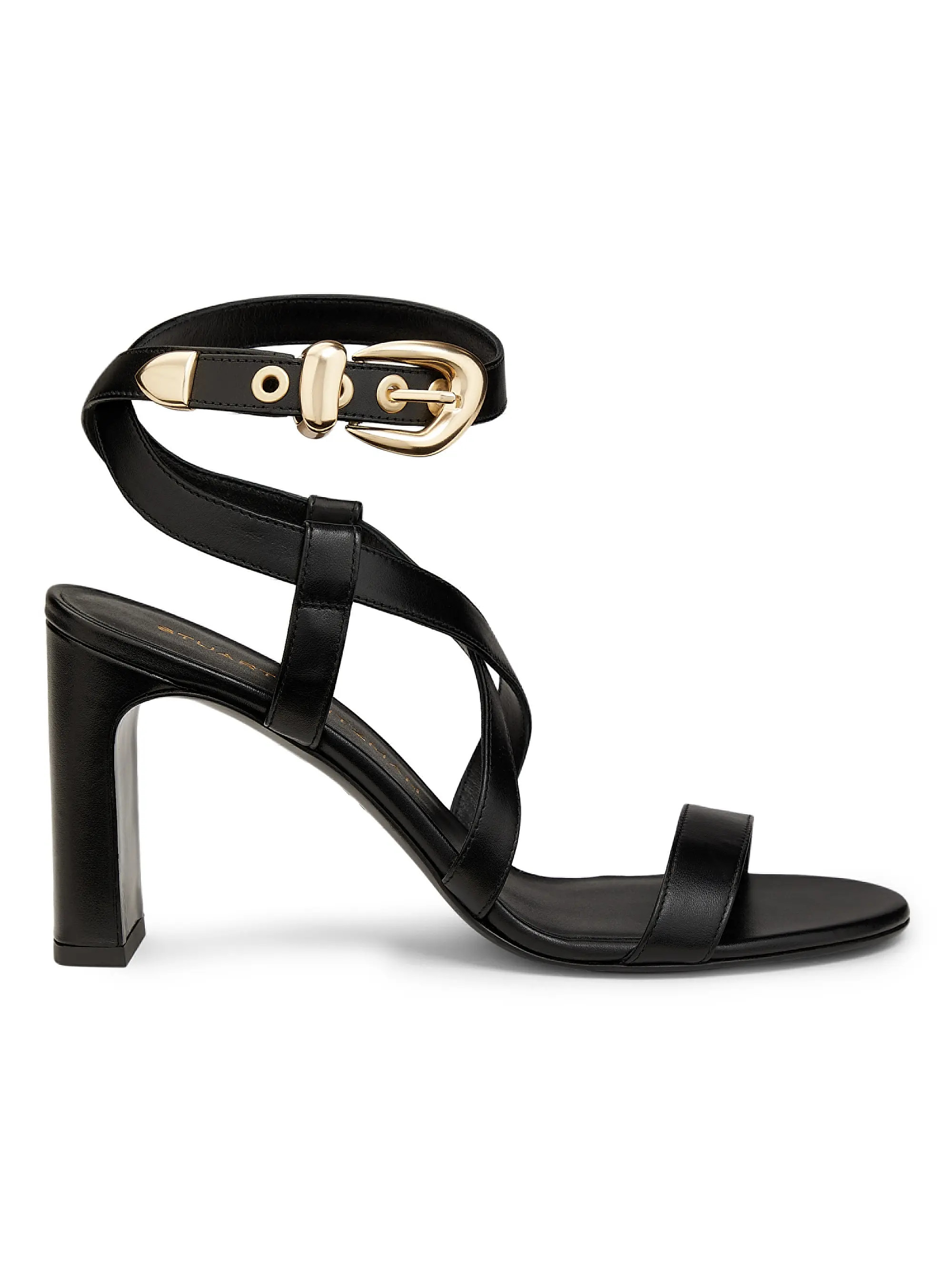 Stuart Weitzman Maven 75MM Leather Block-Heel Sandals | Saks Fifth Avenue | Saks Fifth Avenue