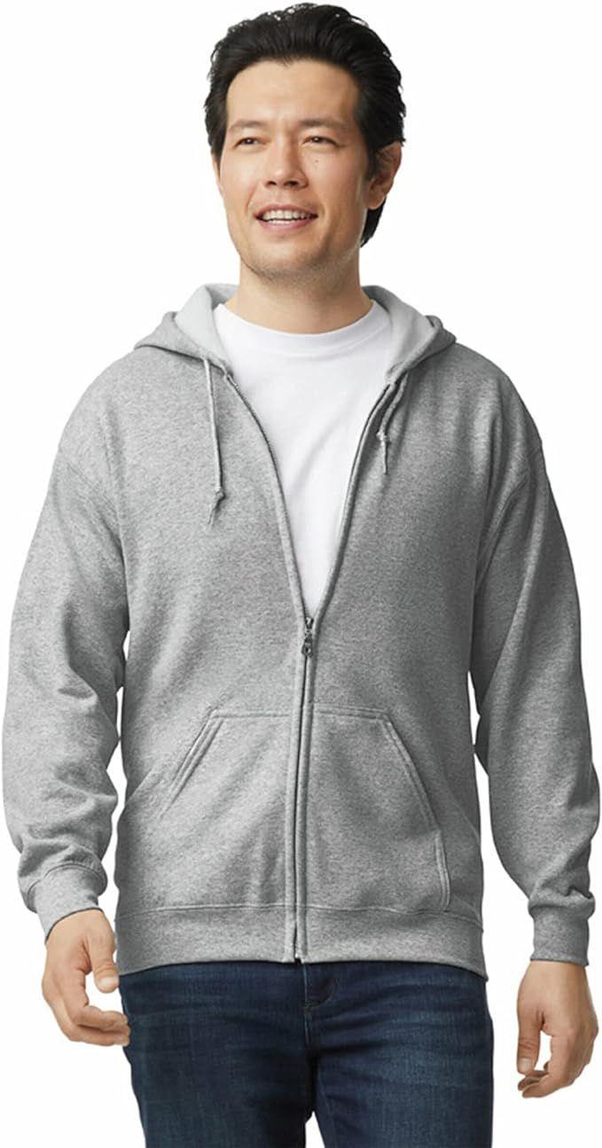 Gildan Fleece Zip Hoodie Sweatshirt, Style G18600 | Amazon (US)