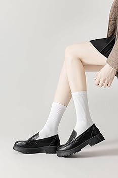 ACCFOD Womens Crew Socks Thin Cotton Long Socks Arch Support Casual Workout High Socks 5 Pairs | Amazon (US)
