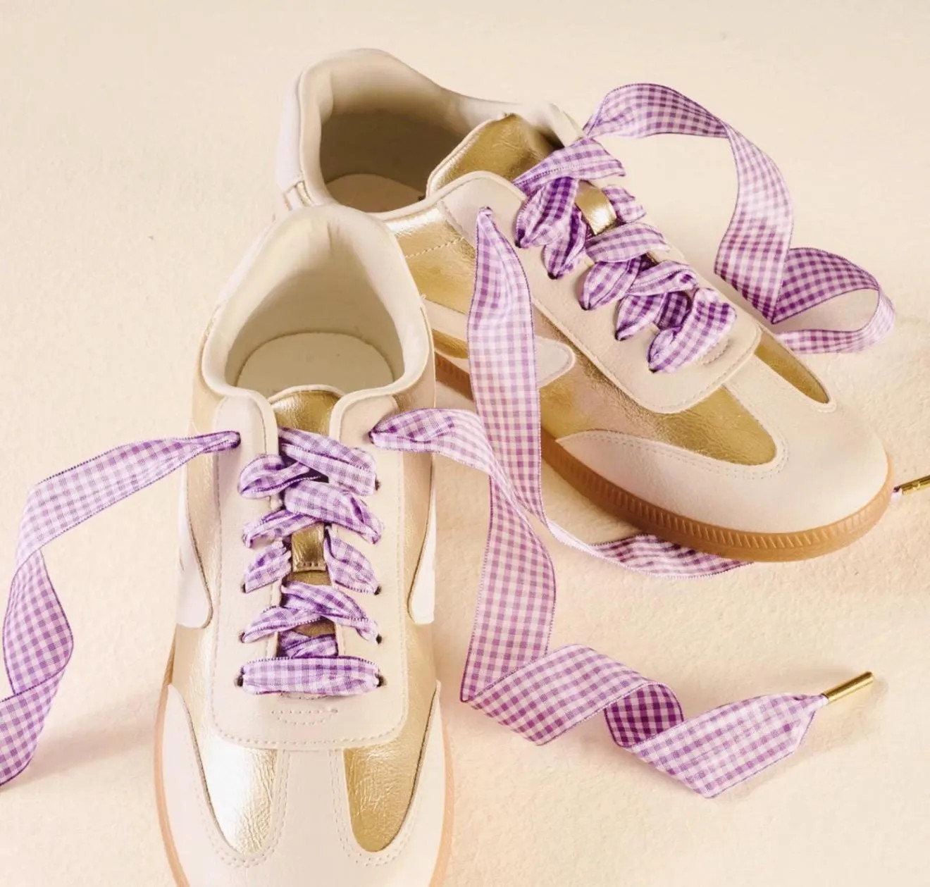 Lavendar Gingham Shoelaces | Etsy (Global)