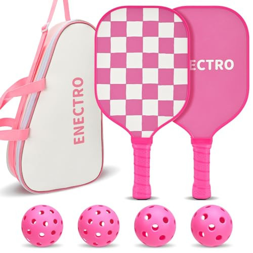 Pink Pickleball Paddles Set of 2, USAPA Approved Fiberglass Pickle Ball Set with 2 Cute Lightweight Pickleball Rackets, 2 Indoor &2 Outdoor Balls, 1 Pickleball Bag for Women, Beginner, Youth | Amazon (US)