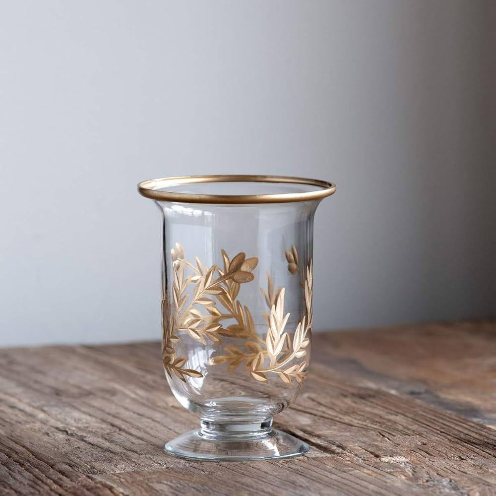 Park Hill Collection XCL00092 Golden Leaf, Glass (Footed Vase, 5-inch Height) | Amazon (US)