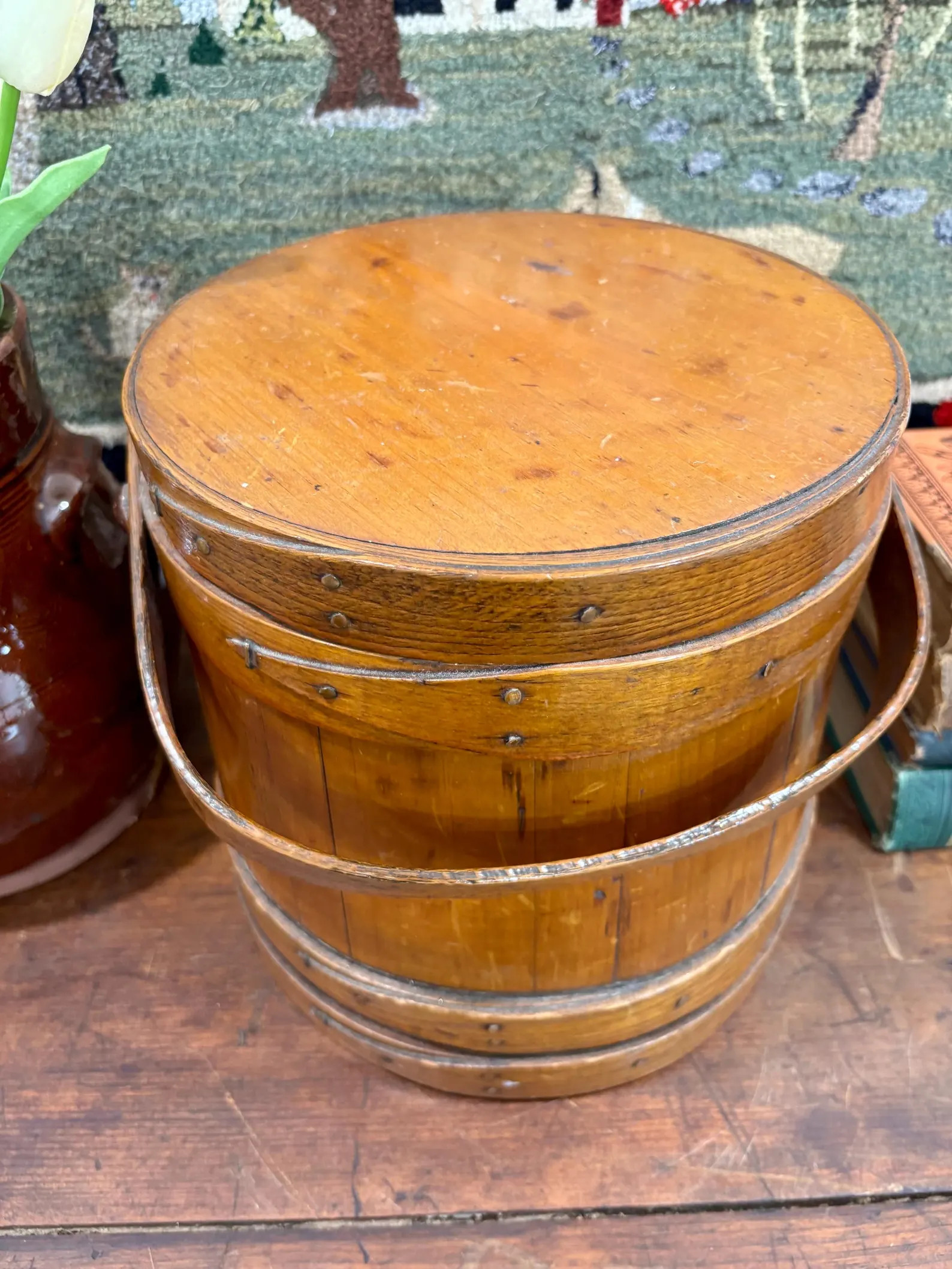 Antique Sugar Firkin with Lid and Handle | Etsy (US)