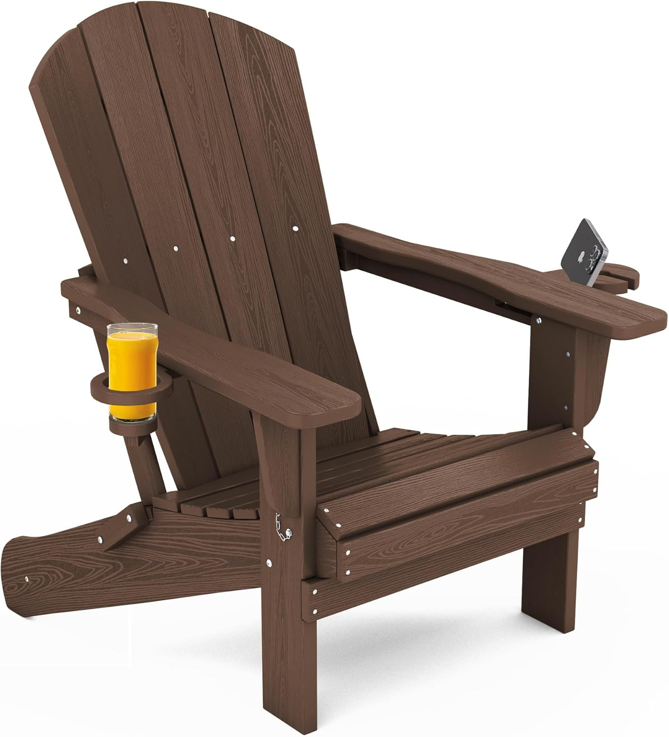 SERWALL Adirondack Chair with Cup Holders - Composite Adirondack Chairs HDPE Outdoor Chairs Weath... | Amazon (US)