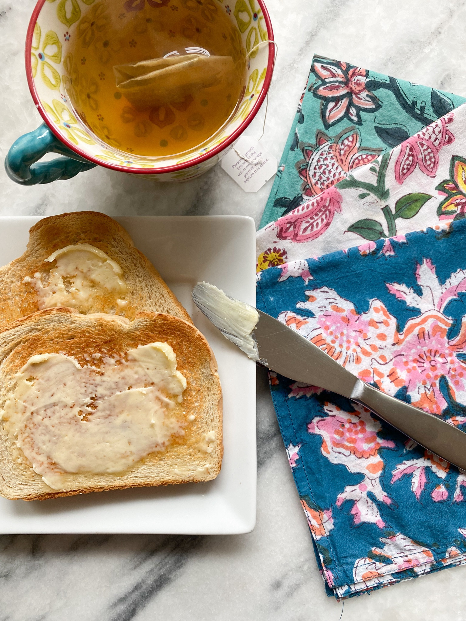 Assorted cloth napkins 😍 I got both sets, exact is pictured. These coffee cups are from Anthro a while back… linked the current similar option.
