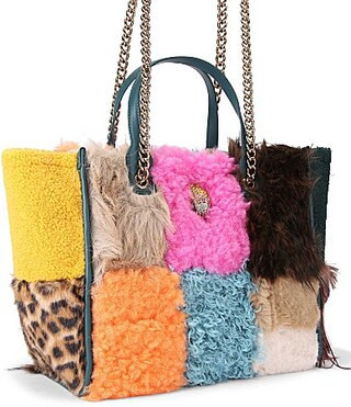 Kurt Geiger London Hoxton Large Faux Fur Patchwork Shopper Tote Bag - Multi | Dillard's